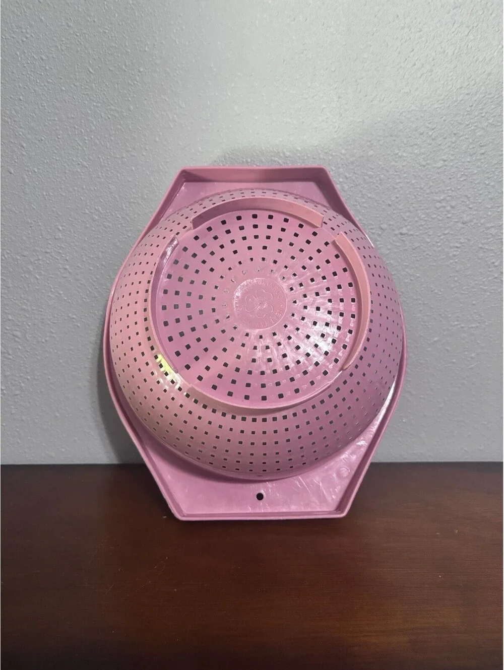 Shamrock Neatway Dusty Pink Rose Vintage Colander MCM